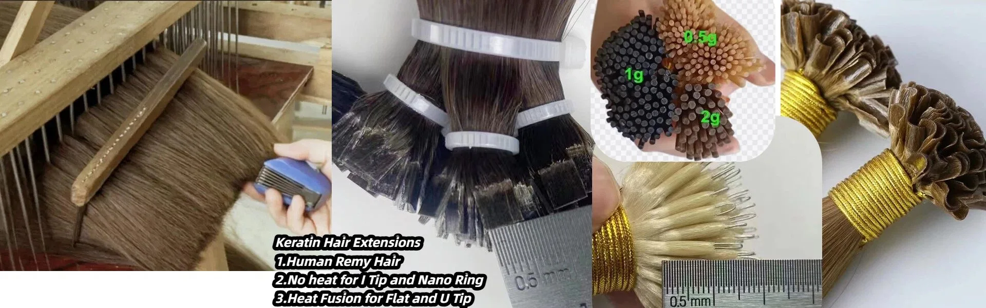 Extensões de cabelo de queratina