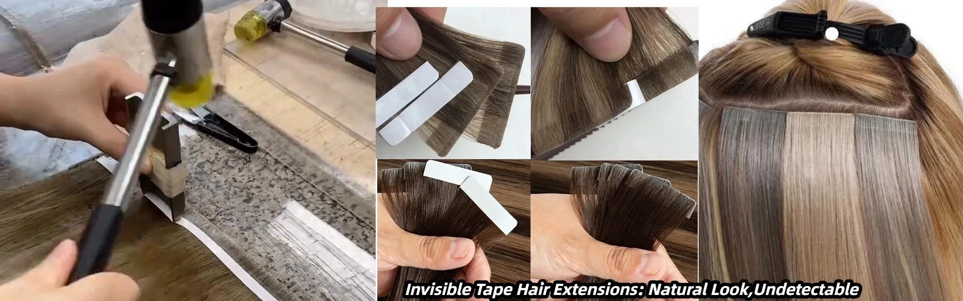 Extensões de cabelo com fita invisível