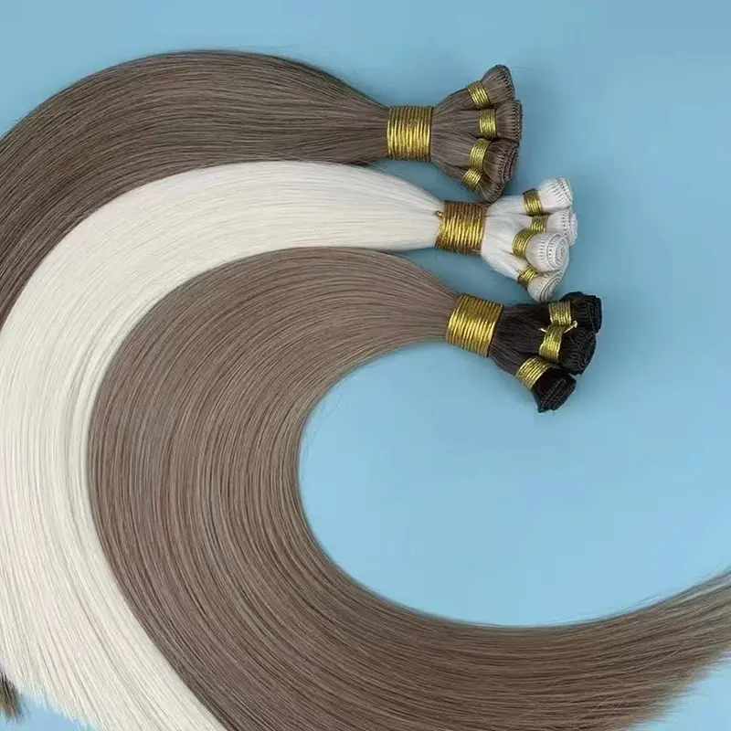 Extensões de cabelo amarradas à mão