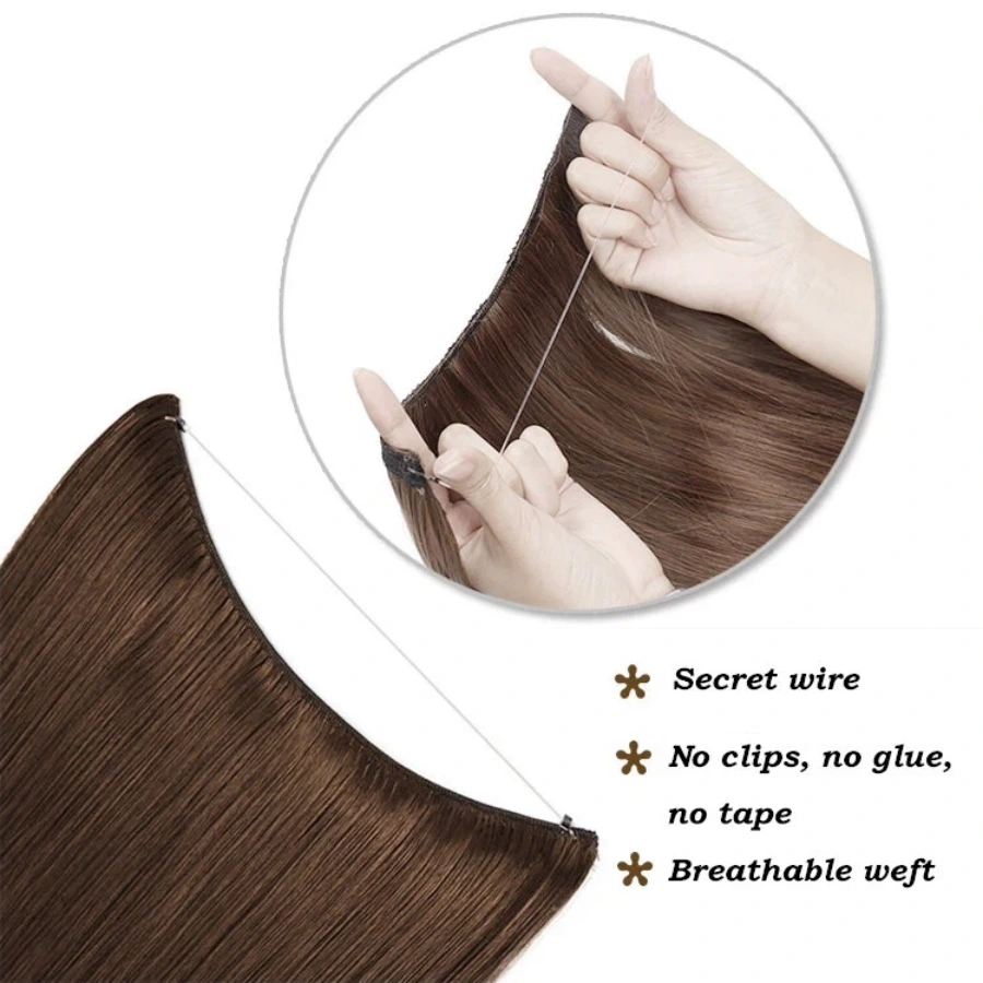 Human Hair Halo Extensions