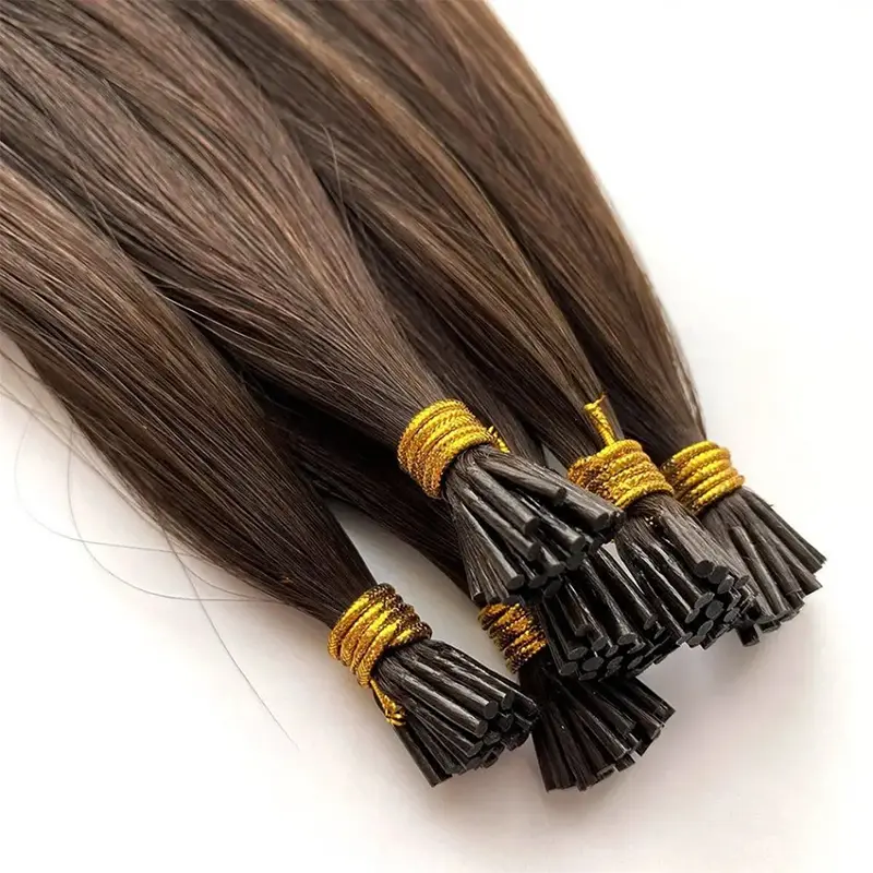 Extensões de cabelo com ponta I de queratina