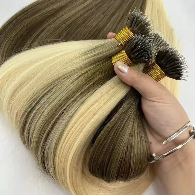 Extensões de cabelo com nano contas